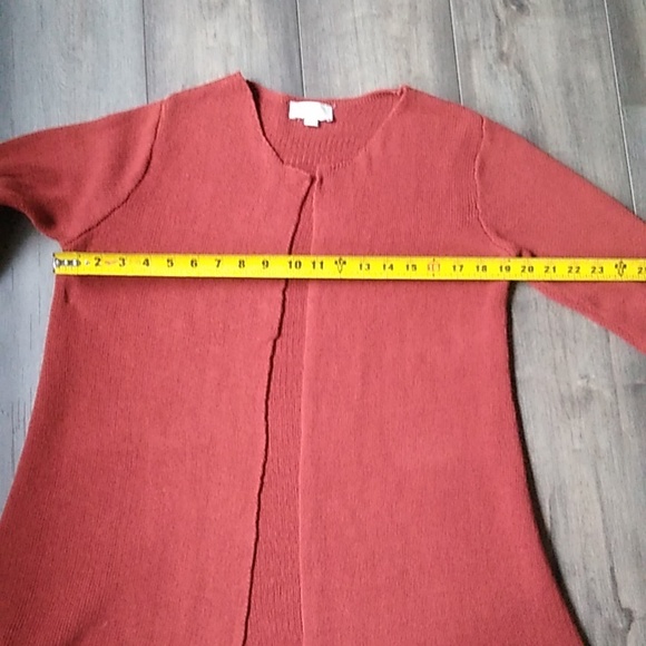 LOFT RUST COLOR RUFFLE SLEEVE SWEATER/CARDIGAN/SHRUG - Picture 5 of 7